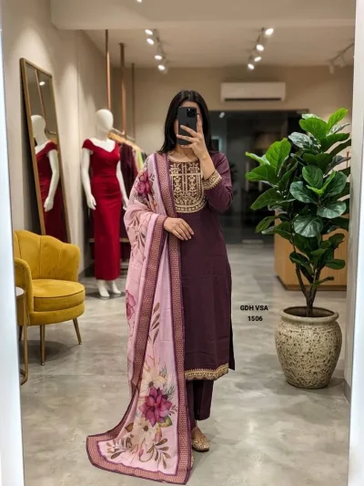 Mauve Grace Magic Cotton Suit Set – Mauve